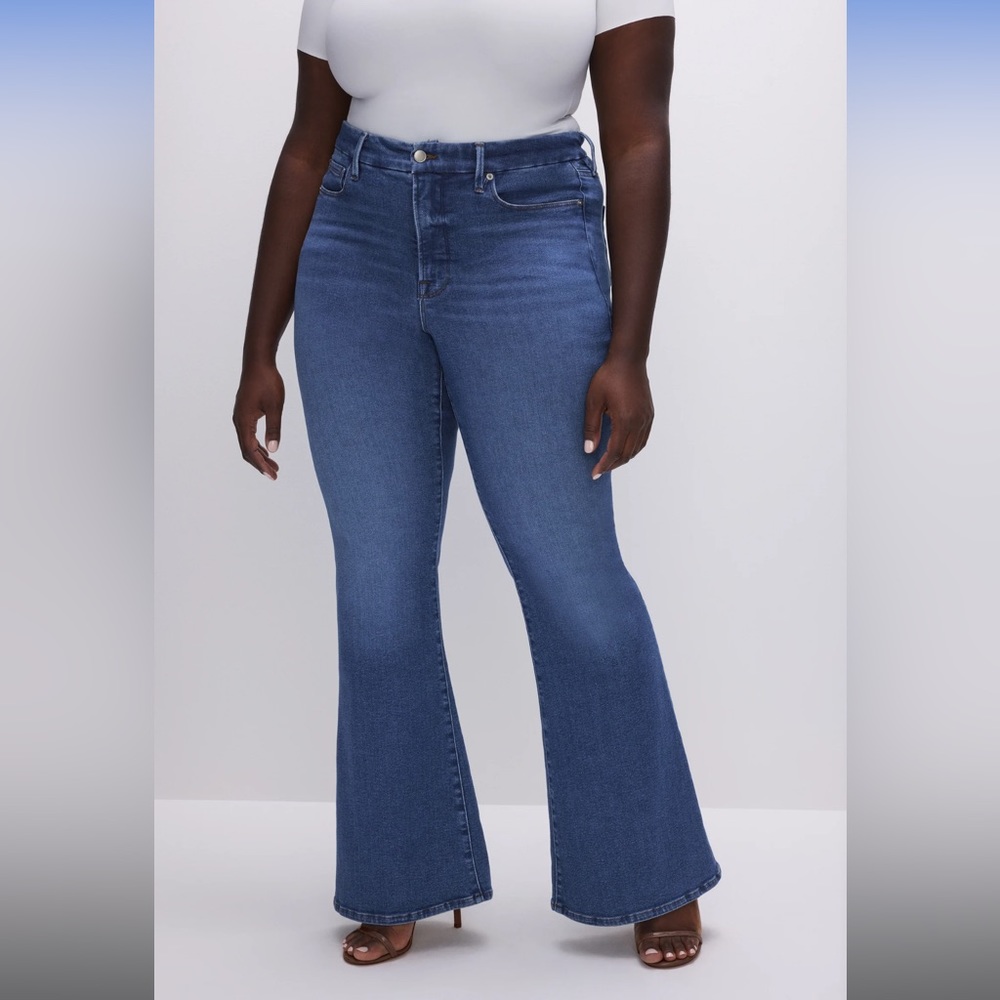 NEW Good American Good Legs Flare Jeans Size 16